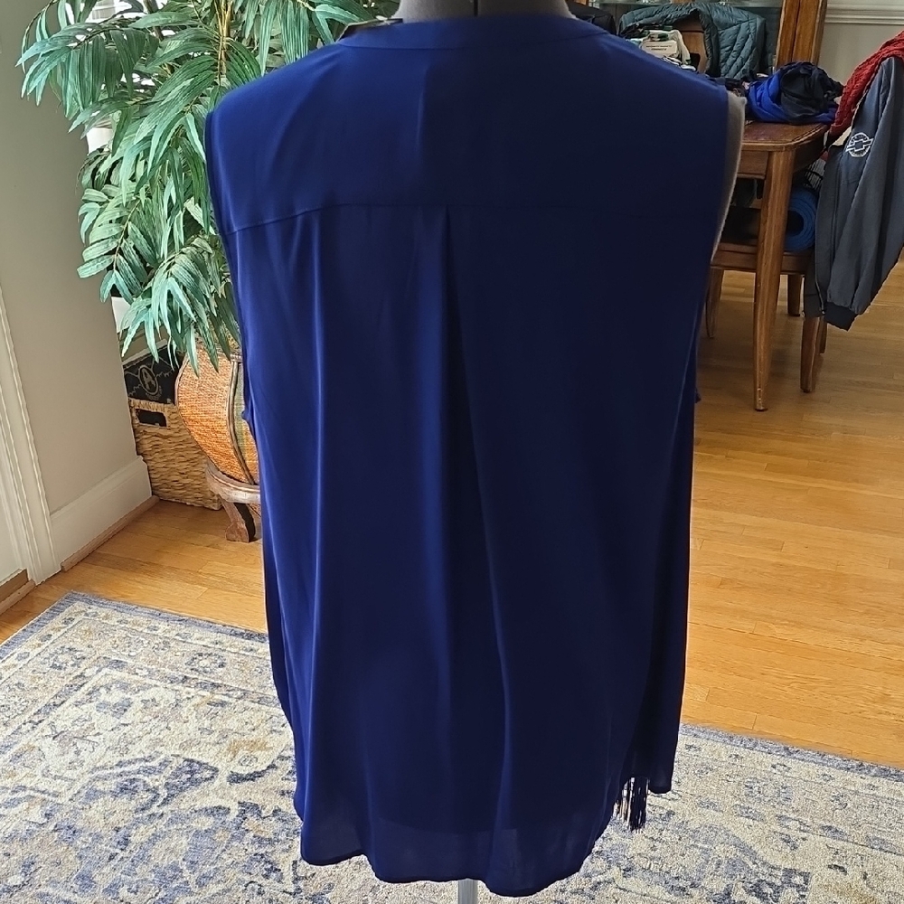 NWT Chico's Vibrant Blue Fringe Tunic Plus Size - Picture 3 of 5
